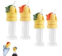 Confezione da 4 coperchi in silicone con tappi antipolvere - Coperture per bevande a prova di fuoriuscite - per bambini e rossetti, misura universale per bottiglie, lattine, scatole di succo