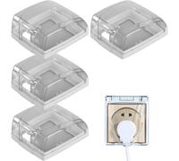 Confezione da 4 coperture per prese impermeabili in plastica trasparente per bagno, cucina, copri campanello, interruttore, protezione per placca, copertura per presa impermeabile, coperture per