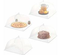 Confezione da 4 coperture riutilizzabili in rete per alimenti, cupole pieghevoli protettive contro le mosche per torte, frutta e barbecue, 4