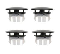 Confezione da 4 coperture rotonde per foro di troppopieno, per lavello, bagno, cucina (nero satinato)