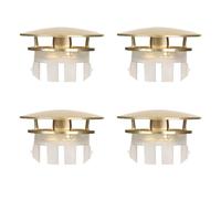 Confezione da 4 coperture rotonde per foro di troppopieno, per lavello, bagno, cucina (oro satinato)