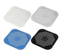 Confezione da 4 Copri Scarico A Pavimento in Silicone, Copri Scarico A Pavimento Quadrato, Raccoglitore per Doccia, Filtro di Scarico, Filtro per Lavello, Adatto per Bagno, Cucina