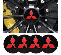 Confezione da 4 Coprimozzi Ruota per Mitsubishi Space Star 2019-2023 2024 56MM,Coprimozzi Auto Adesivo Copricerchio Copertura Centrale Ruota Auto Adesivo Badge,Red