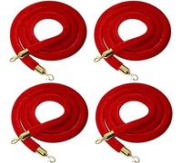 Confezione da 4 corde barriere, colore rosso, 1,2 m, divisori per coda per matrimoni, hotel, concerti, teatri e spettacoli automobilistici, corda di alta qualità per controllo della folla