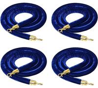 Confezione da 4 corde blu per la gestione delle code, barriera da 1,2 m, per matrimoni, hotel, concerti, teatri e spettacoli automobilistici, soluzione elegante per il controllo della folla