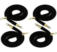 Confezione da 4 corde di controllo della folla, colore nero, 1,8 m, ideale per matrimoni, hotel, concerti, teatri e spettacoli automobilistici, corda barriera per la gestione degli eventi