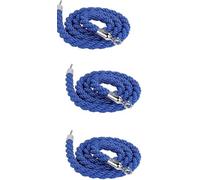 Confezione da 4 corde di sostegno intrecciate blu con ganci argentati - Corde resistenti for il controllo della folla e for la coda durante gli eventi(90cm)