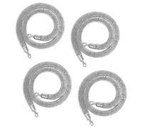 Confezione da 4 corde in velluto grigio con Hoo argento - Red Carpet Par Det folla Control Queue Line Ber - 2,5 m corde da appendere per eventi e cerimonie