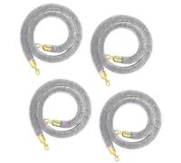 Confezione da 4 corde in velluto grigio - Premium Red Carpet Queue Line Ber con d Hoo 2,5 m/8,2 ft corde appese per parar det & folla controllo