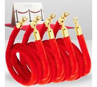 Confezione da 4 corde in velluto rosso con ganci in oro lucido, barriere di sicurezza per il controllo della folla per cinema, eventi e code, corde di velluto da 1 m per la gestione delle code