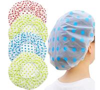 Confezione da 4 cuffie da doccia da donna, impermeabili, riutilizzabili, cappellini da doccia elastici per capelli da donna, spa e salone