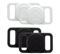 Confezione da 4 Custodia in silicone impermeabile per AirTag supporto per collare per cane e gatto con guscio trasparente antishock compatibile per apple Airtag