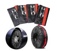 Confezione da 4 custodie per pneumatici di scorta per auto, con manico, per pneumatici da 13 a 23 pollici, regolabili e rinforzate, per SUV, berlina, furgone