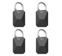 Confezione da 4 Custodie Protettive in Silicone Compatibili con Apple AirTag 1 e 2 Gen e Moto Tag 2, Cover per Localizzatore GPS con Portachiavi per Bagagli, Aaini, Collari per Cani e Chiavi (Nero)