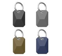 Confezione da 4 Custodie Protettive in Silicone Compatibili con Apple AirTag 1 e 2 Gen e Moto Tag 2, Cover per Localizzatore GPS con Portachiavi per Bagagli, Aaini, Collari per Cani e Chiavi (Colore)