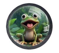 Confezione da 4 divertenti pomelli decorativi a forma di rana, per cassetti, per armadi alla moda, pomelli per comò, maniglie per armadi e cassetti, 3,5 cm