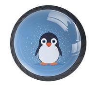 Confezione da 4 divertenti pomelli decorativi per cassetti a forma di pinguino, per armadi alla moda, maniglie per cassettiere, maniglie per armadi e cassetti, 3,5 cm