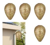 Confezione da 4 esche realistiche per nido di vespe, 22 x 28 cm, deterrente ecologico da appendere, per controllo dei parassiti all'aperto (patio, giardino, protezione del ponte)