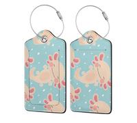 Confezione da 4 etichette per bagagli a forma di simpatico animale Axolotl, in pelle PU, per la protezione della privacy, essenziali da viaggio