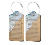 Confezione da 4 etichette per bagagli Footprints in The Sand (1) Etichette per valigie in pelle PU per la protezione della privacy Articoli essenziali da viaggio