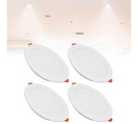Confezione da 4 Faretti da Incasso A Soffitto A LED UltraSottili con Scatola di Giunzione, Faretti A LED Piatti da Incasso for Bagno, Ufficio, Corridoi(Cold White,21w)
