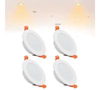 Confezione da 4 Faretti da Incasso A Soffitto A LED UltraSottili con Scatola di Giunzione, Faretti A LED Piatti da Incasso for Bagno, Ufficio, Corridoi(Warm White,12w)