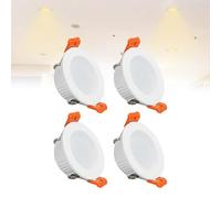 Confezione da 4 Faretti da Incasso A Soffitto A LED UltraSottili con Scatola di Giunzione, Faretti A LED Piatti da Incasso for Bagno, Ufficio, Corridoi(Neutral White,5w)