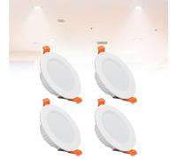 Confezione da 4 Faretti da Incasso A Soffitto A LED UltraSottili con Scatola di Giunzione, Faretti A LED Piatti da Incasso for Bagno, Ufficio, Corridoi(Cold White,9w)