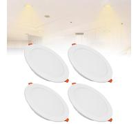 Confezione da 4 Faretti da Incasso A Soffitto A LED UltraSottili con Scatola di Giunzione, Faretti A LED Piatti da Incasso for Bagno, Ufficio, Corridoi(Neutral White,18w)
