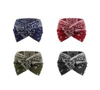 Confezione da 4 fasce per capelli da donna, larghe, vintage, annodate, graziose fasce per capelli