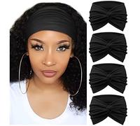Confezione da 4 fasce per capelli da donna, larghe, vintage, annodate, graziose fasce per capelli