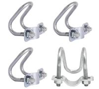 Confezione da 4 fascette stringitubo con fibbia, a forma di U, supporto per tubi in metallo, clip di tensione per scaffali, ponteggi e scaffali (50 x 50)