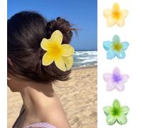 Confezione da 4 fermagli per capelli a forma di fiore per donne,Mollette capelli donna,Fermagli per capelli hawaiani plumeria,Elegante Antiscivolo Pinze per Capelli di Fiori