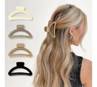 Confezione da 4 fermagli per capelli da donna, 8,9 cm, medi, per capelli sottili, opachi, antiscivolo, a semicerchio, mezza metà verso il basso, 02