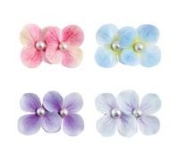 Confezione da 4 fermagli per capelli da donna con fiori artificiali Phalaenopsis orchidee e perle forcine per capelli primavera estate accessori per capelli floreali