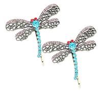 Confezione Da 4 Fermagli Per Capelli Libellula, Decorazione In Cristallo Alla Moda, Fermaglio In Un Unico Pezzo Per Ragazze, Diadema Creativo Con Strass, Clip Di Fissaggio Per Acconciatura