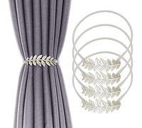 Confezione da 4 fermatende in lega di alluminio con design a molla per tende con intaglio a foglia, cravatte per tende, fermatende per tende in stile moderno e semplice, ganci decorativi