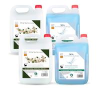 Confezione da 4 flaconi gel doccia e shampoo 2 in 1 marca Vitacab - 2 caraffe di White Tea e 2 di Spa - Caraffe 5L - Ideale per hotel, palestre e uso familiare