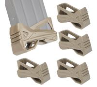 Confezione da 4 Foderi Tattici M4 a Estrazione Rapida, Foderi TPR per Caricatori con Accesso Veloce, Design Antiscivolo, Facile da Installare per Airsoft e Paintball(Brown)