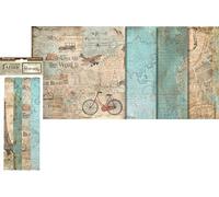 Confezione da 4 fogli di tessuto cm 30 x 30 - Around the world