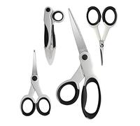 Confezione da 4 Forbici Multiuso, Forbici per Artigianato, Forbici da Cucire, Forbici Diversi Colori e Misure, Forbici in Acciaio Inox, Forbici per Tagliare Tessuto, Cancelleria, (Blanca)