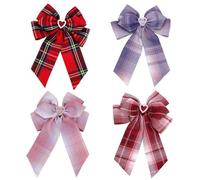 Confezione Da 4 Forcine Per Capelli Con Fiocco A Scacchi, Forcine Per Capelli Classiche Retrò, Forcine Per Capelli Elei, Accessori Per Capelli Da Donna, Accessori Di Abbigliamento
