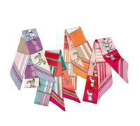 Confezione da 4 foulard da borsa in seta, da donna, lunghi e sottili, alla moda, adatti anche per la testa e i capelli, Medium