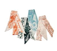Confezione da 4 foulard da borsa in seta, da donna, lunghi e sottili, alla moda, adatti anche per la testa e i capelli, Medium