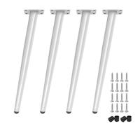 Confezione da 4 gambe a cono regolabili per tavolo, colore bianco, piedini di ricambio per divano, letto, armadio, scrivania, comò, comodino, include viti (72 cm) - Perfetto aggiornamento dei mobili