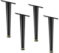 Confezione da 4 gambe per mobili in metallo, regolabili in altezza, 0 1 cm, design affusolato, eleganti gambe da tavolo in ferro per divano nero, gambe dritte e oblique, lunghezza 25,5 cm