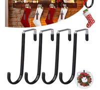 Confezione da 4 ganci da appendere alla porta, per ghirlande e mantelli, decorazioni natalizie, supporto per ghirlanda e calza della Befana, supporto per ghirlanda, doppio uso, accessori essenziali