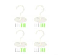 Confezione da 4 ganci da soffitto in acciaio inox per appendere piante, mangiatoie per uccelli, lanterne e decorazioni su pareti, ponti e porte (bianco)