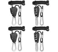 Confezione da 4 ganci regolabili per luci di coltivazione, gancio per corda resistente da 2 m con ingranaggi in metallo rinforzato e moschettone con bloccaggio per giardinaggio interno, tende, f