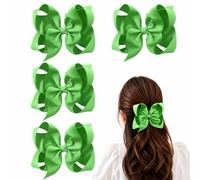 Confezione da 4 grandi fermagli per capelli in grosgrain verde menta per | Clip a coccodrillo leggere, tenuta sicura, per code di cavallo, trecce e stili a metà più, da indossare tutti i giorni e a
